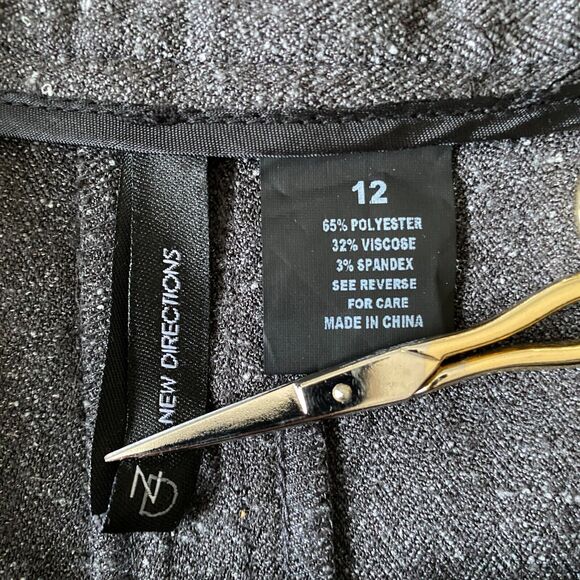 New Directions Women's 12 Gray Tweed Flare Skirt Career Office Church - Picture 8 of 12